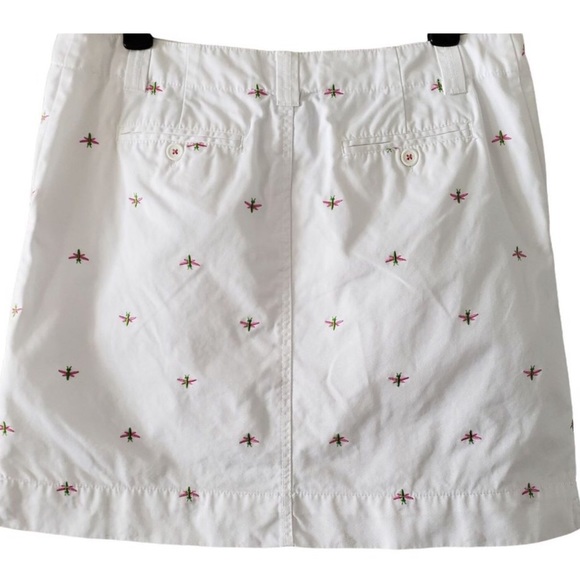 EUC Rare White label Lilly Pulitzer Vintage dragonfly skirt, white w/pink&green - Picture 7 of 11